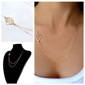 Filigree Morrocan Inspired Boho Gold Necklace